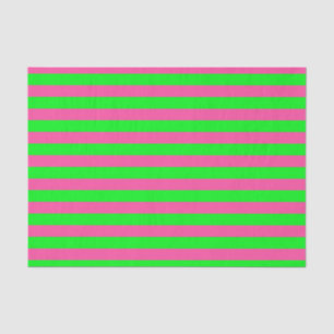Pink and Green Stripes Design Tissue Paper