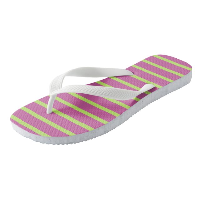 Pink and Green Stripes Jandals (Angled)