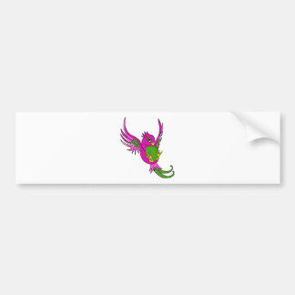 Pink and Green Swallow Bumper Sticker