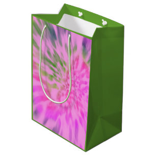 pink and green tie dye medium gift bag