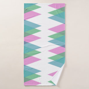 Pink and green triangles bath towel