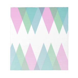 Pink and green triangles notepad