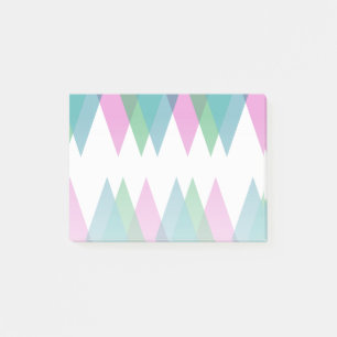 Pink and green triangles post-it notes