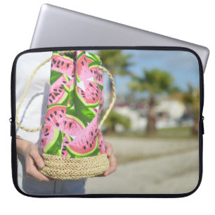 Pink and green water melon-printed bag
