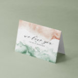 Pink And Green Watercolor Wash Happy Mother's Day Card<br><div class="desc">Watercolor wash in beautiful colours of your choice paired with an elegant script and all your information in a serif font ready for easy customisation. Check out our store for more matching items from this collection.</div>