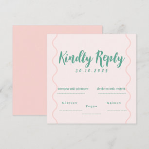Pink and Green Wavy Wedding