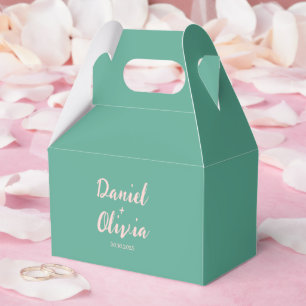 Pink and Green Wavy Wedding Favour Box