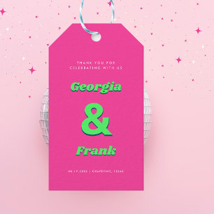 Pink and Green Wedding or Engagement Party Gift Tags