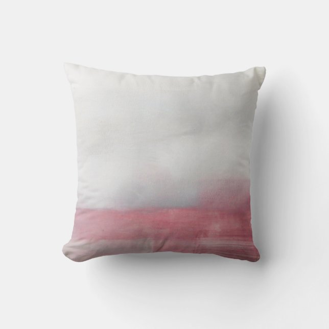 Pink and Grey Abstract Art Painting. Modern artpai Cushion (Front)