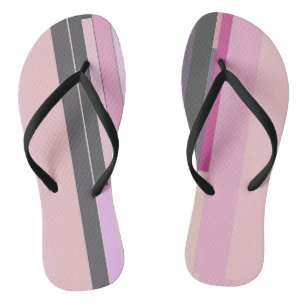 Pink and grey abstract Stripes Jandals