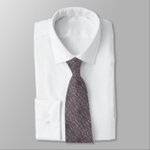 Pink and Grey Abstract Tie