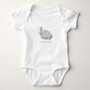 Pink and Grey Baby Elephant - Little Peanut Baby Bodysuit