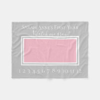 Pink and Grey Baby Girl Milestone Photo