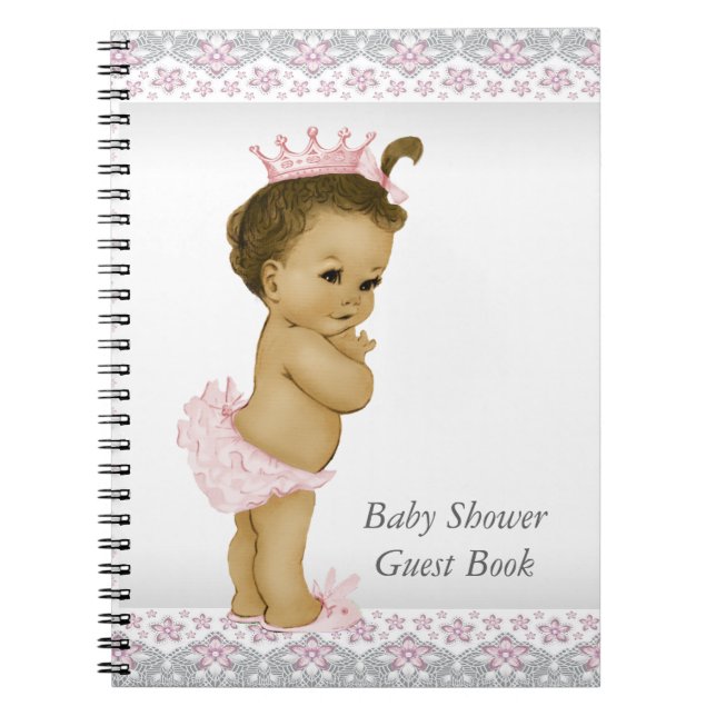 Pink and Grey Baby Shower Guest Book (Front)