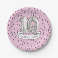Pink and Grey Balloon Girls 10th Birthday Party
