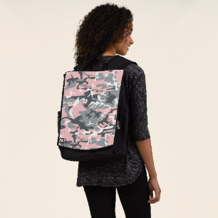 Pink and Grey Camouflage, Military, Army Backpack