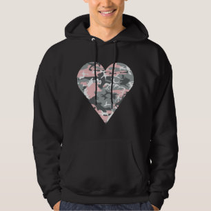 Pink and Grey Camouflage, Military, Army Hoodie