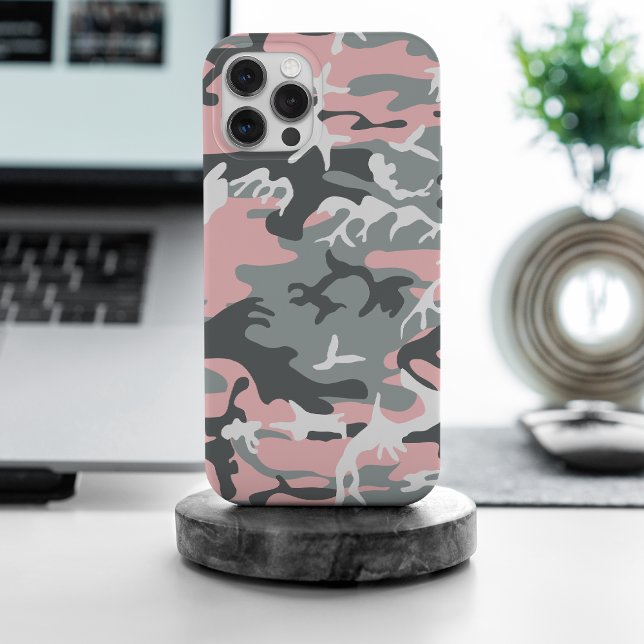 Pink and Grey Camouflage, Military, Army iPhone Case (Creator Uploaded)