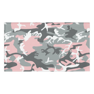 Pink and Grey Camouflage, Military, Army Name Tag
