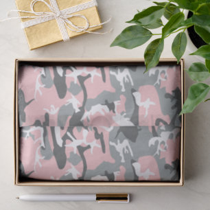Pink and Grey Camouflage, Military, Army Tissue Paper