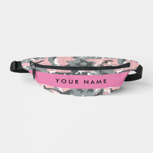 Pink and Grey Camouflage Your name Personalise Bum Bags