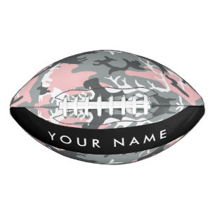 Pink and Grey Camouflage Your name Personalise Football