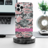 Pink and Grey Camouflage Your name Personalise
