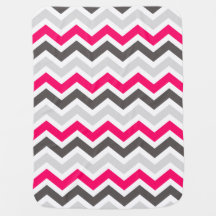 Pink and Grey Chevron Baby Blanket