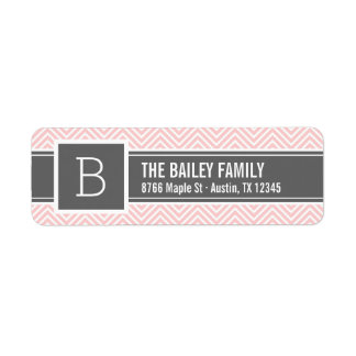 Pink and Grey Chevron Monogram