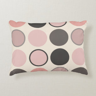 Pink and Grey Circles Mid-century Modern Decorative Cushion