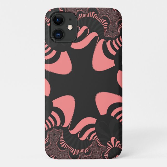 Pink and Grey Cross Case-Mate iPhone Case (Back)