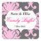 Pink and Grey Damask Candy Buffet Sticker