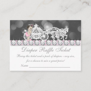 Pink and Grey Diaper Raffle Ticket Enclosure Card