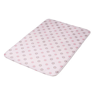 Pink and Grey Dots Bath Mat