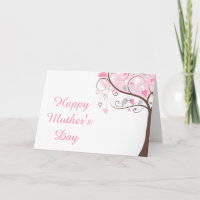 Pink and Grey Floral Bird Mother's Day