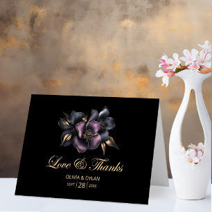 Pink and Grey Floral Wedding Thank You Card