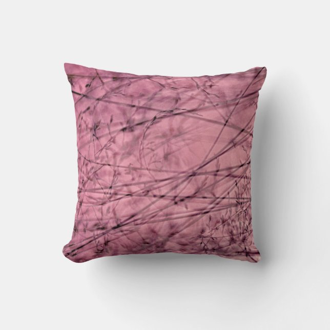 Pink and Grey Grass Plantscape Cushion (Front)