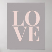 Pink and Grey LOVE Poster