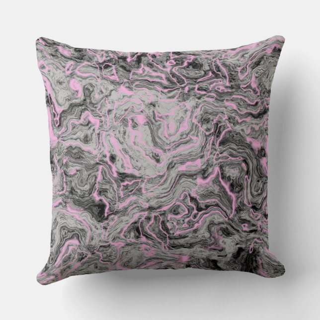 Pink and grey Marble abstract Cushion (Back)