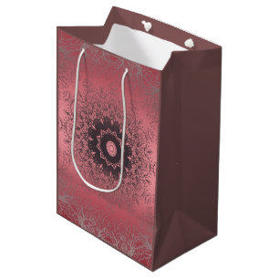 pink and grey, medium gift bag