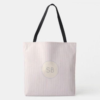 Pink and Grey Monogram Initials Name Your Own Tote Bag