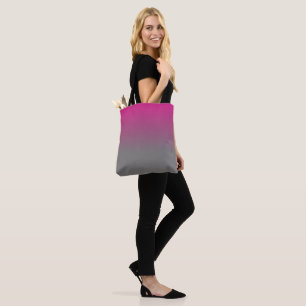 Pink and Grey Ombre Pattern Tote Bag