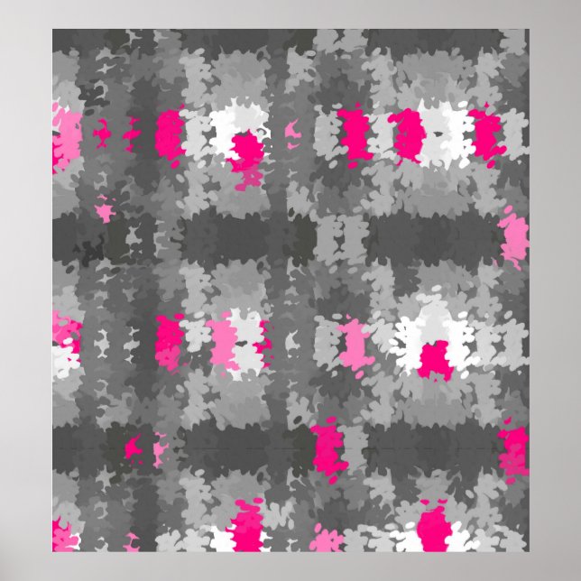 Pink and Grey Pointillist Poster (Front)