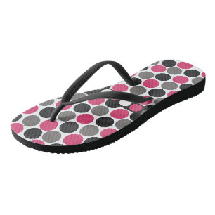 Pink and Grey Polika Dot Jandals