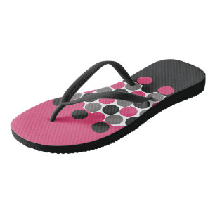 Pink and Grey Polika Dot Jandals