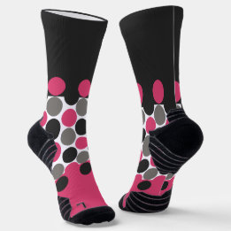 Pink and Grey Polika Dot Socks
