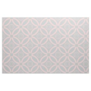 Pink And Grey Retro Geometric  Pattern Fabric