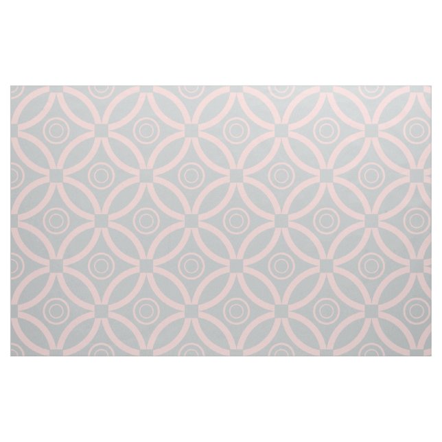 Pink And Grey Retro Geometric  Pattern Fabric (Fat Quarter)