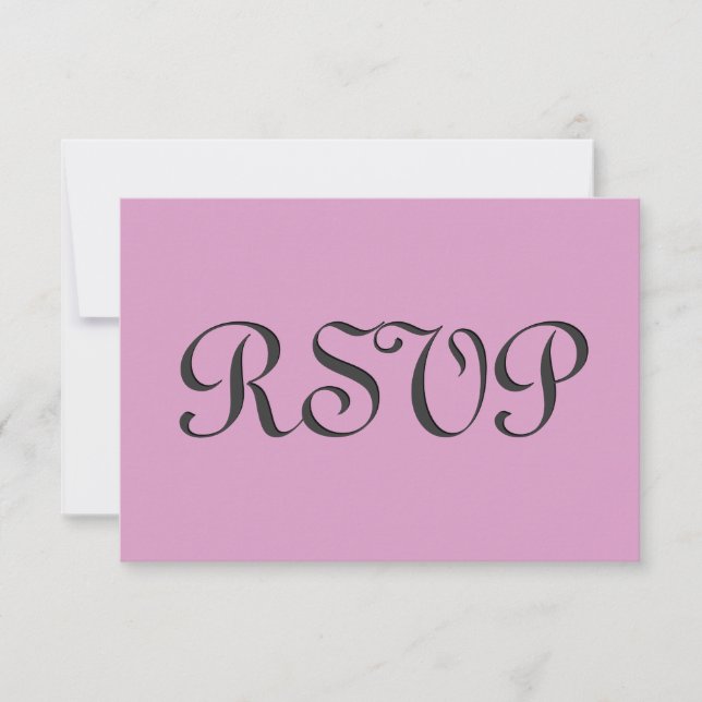 Pink and Grey RSVP Wedding Response Card S236 (Front)