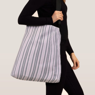 pink and grey stripes crossbody bag
